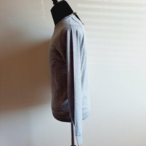 NEW Stenstroms Grey 100% Merino Wool College Crew Sweater Size S - Picture 7 of 16